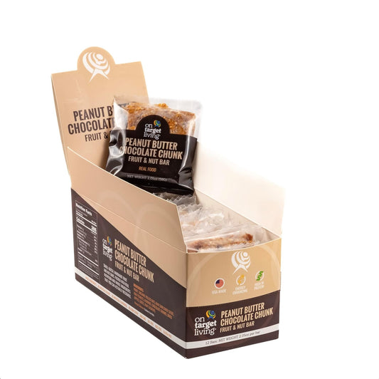 12 Pack On Target Living Food Bars - Peanut Butter Chocolate Chunk Flavor