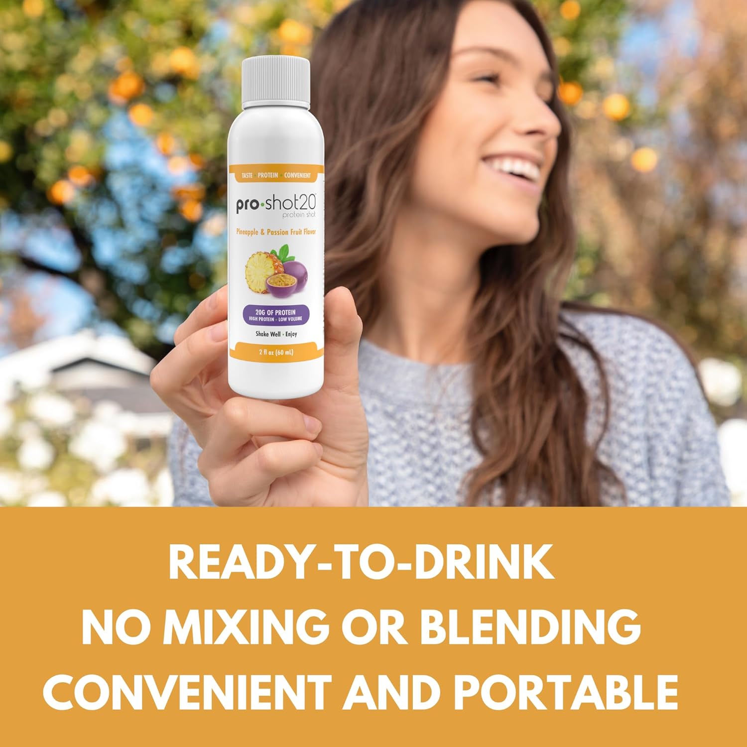 12-Pack R-Kane Nutritionals Pro-Shot20 Pineapple & Passion Fruit Protein Shots - 20g Whey Protein & Collagen Drink, Low Calorie, Low Carb, Gluten Free - Ready to Drink, No Aspartame - BoostGo Australia