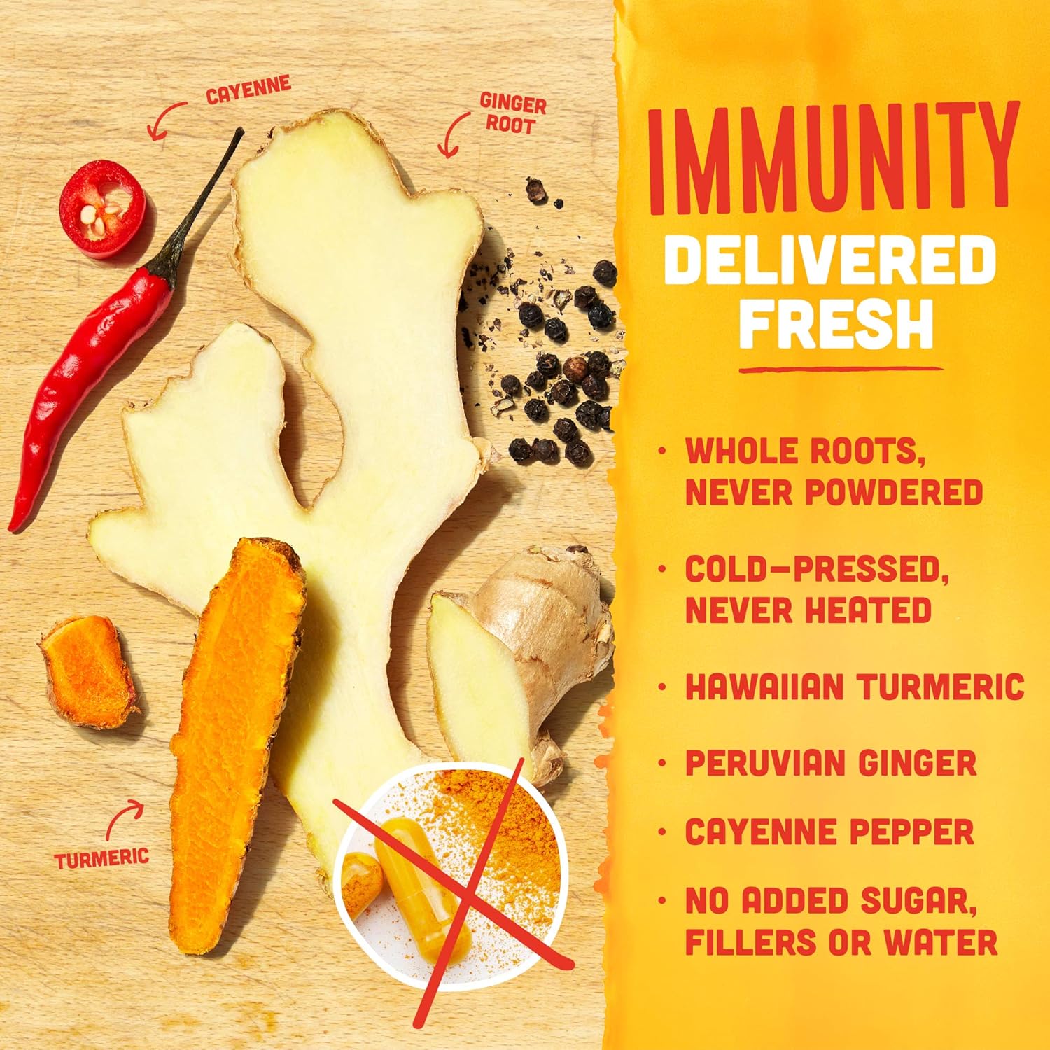 12 Pack Vive Organic Immune Support Shot with Ginger, Turmeric & Cayenne - Gluten Free, Vegan, 2 Fl Oz - Boost Immunity