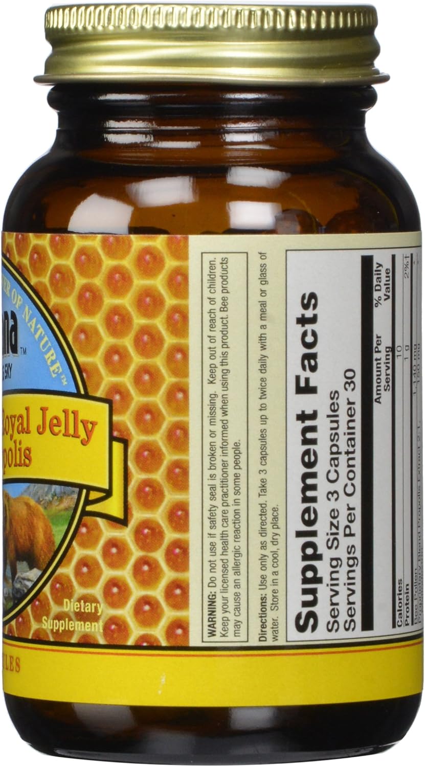 12 Packs of Montana Big Sky Bee Pollen Royal Jelly and Propolis Capsules, 90 Count - Natural Supplement for Health and Wellness