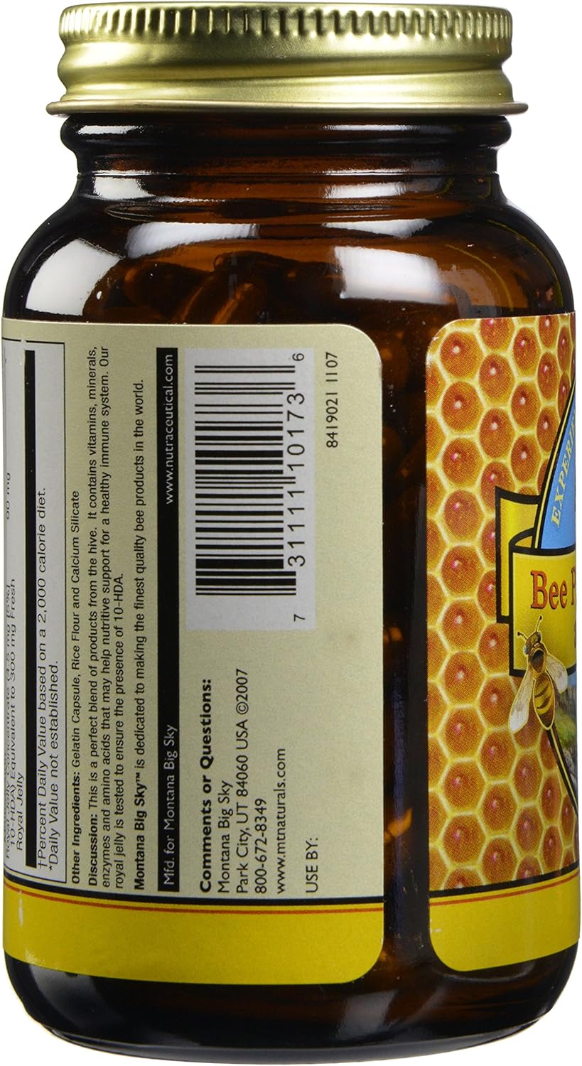 12 Packs of Montana Big Sky Bee Pollen Royal Jelly and Propolis Capsules, 90 Count - Natural Supplement for Health and Wellness