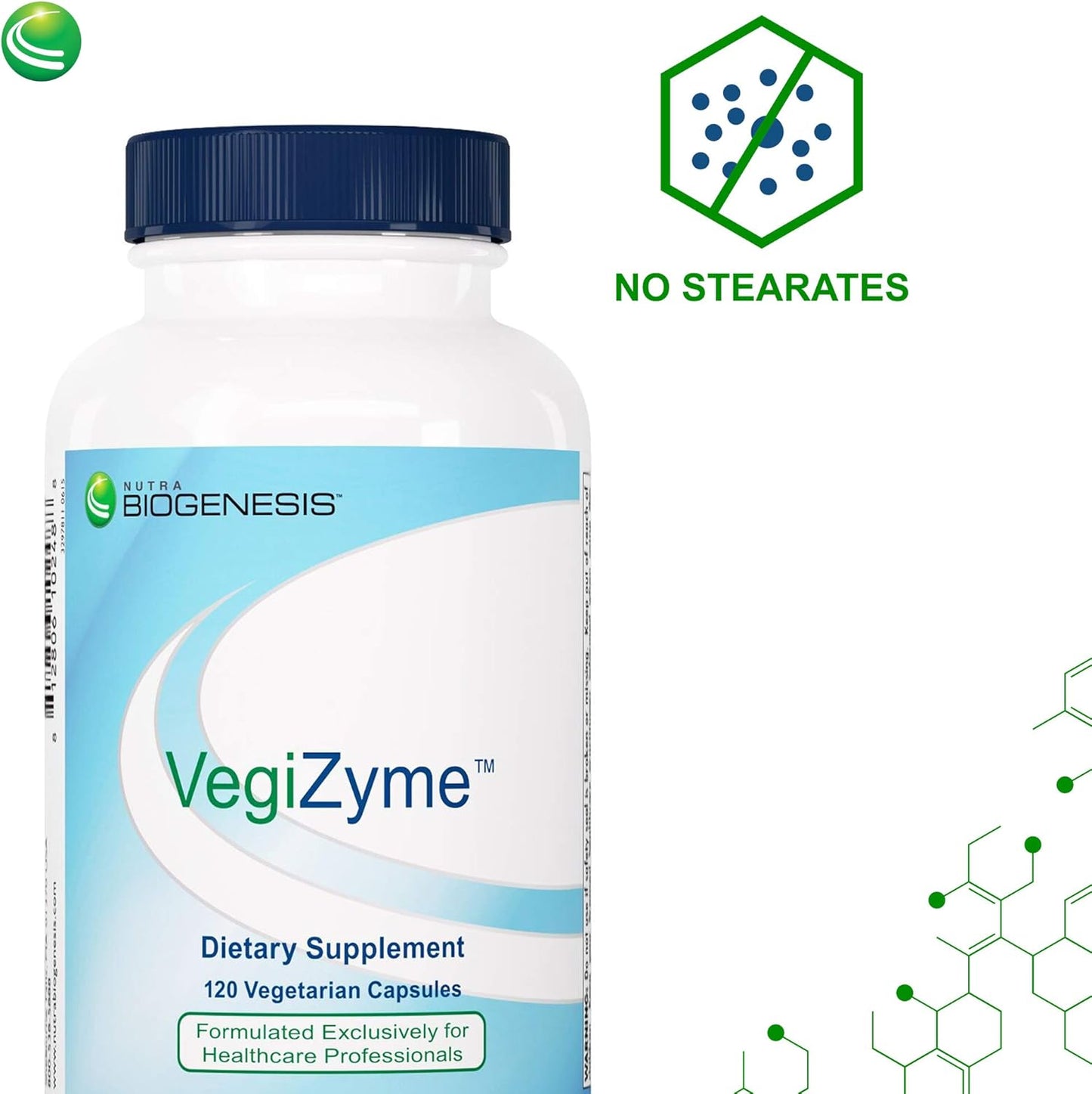 120 Capsules Nutra BioGenesis VegiZyme: Digestive Enzymes for Intestinal Health and Digestion