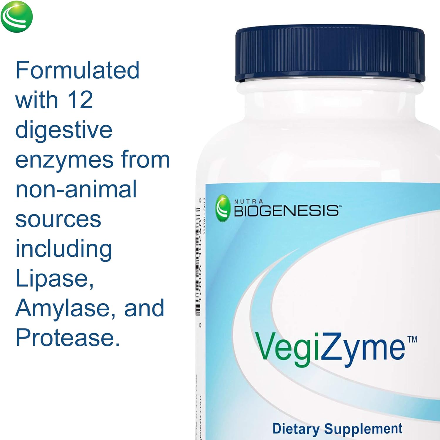 120 Capsules Nutra BioGenesis VegiZyme: Digestive Enzymes for Intestinal Health and Digestion