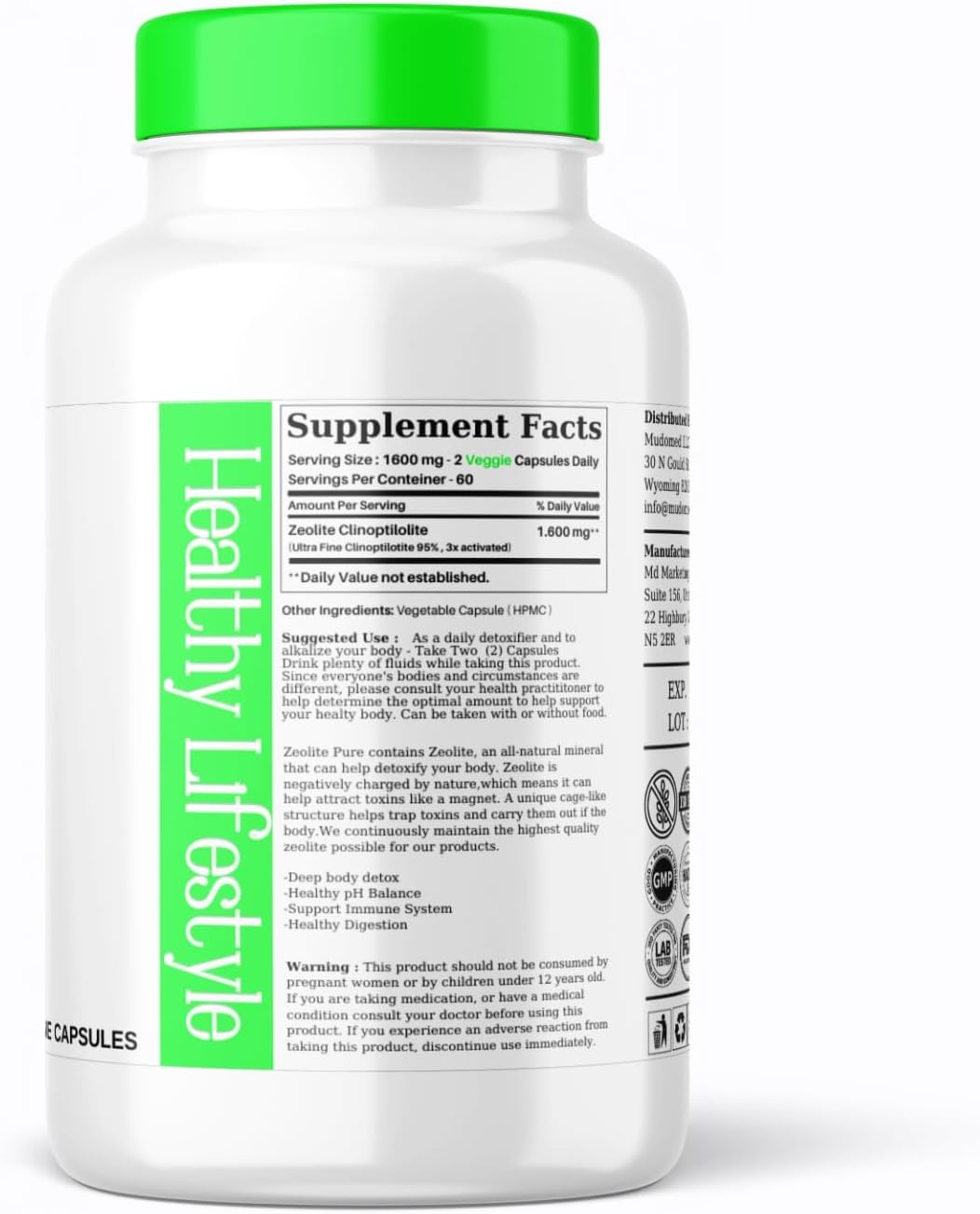120 Capsules of Aromel Zeolite Powder for Detox with Clinoptilolite 95% - 3X Activated Natural Mineral Dust Under 1 µm