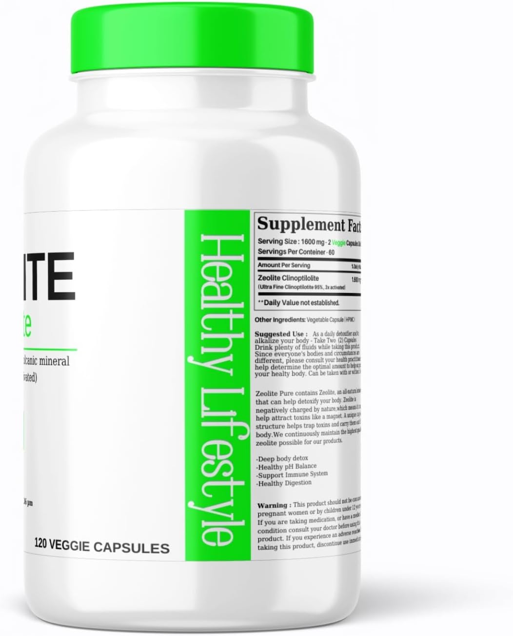 120 Capsules of Aromel Zeolite Powder for Detox with Clinoptilolite 95% - 3X Activated Natural Mineral Dust Under 1 µm