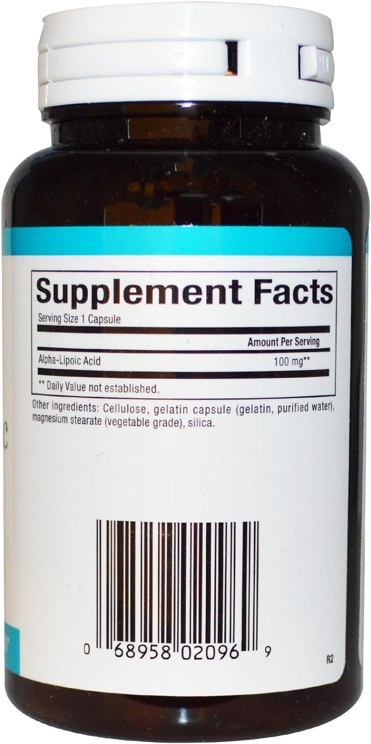 120 Capsules of Natural Factors Alpha-Lipoic Acid (100 mg) for Antioxidant Support