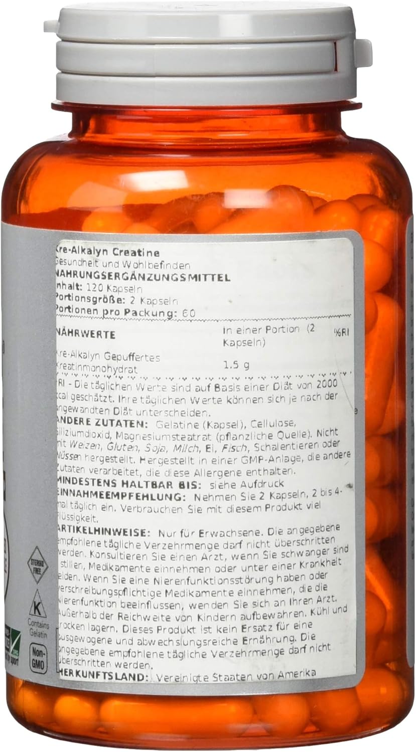 120 Capsules of Now Foods Kre-Alkalyn® Creatine for Improved Workout Performance