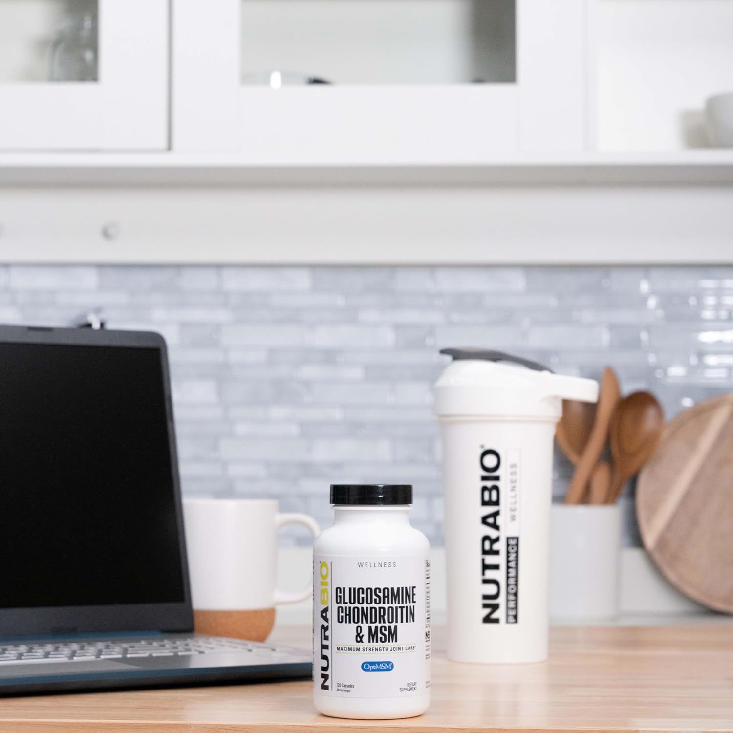 120 Capsules of NutraBio Glucosamine Chondroitin & OptiMSM Supplement for Joint Support
