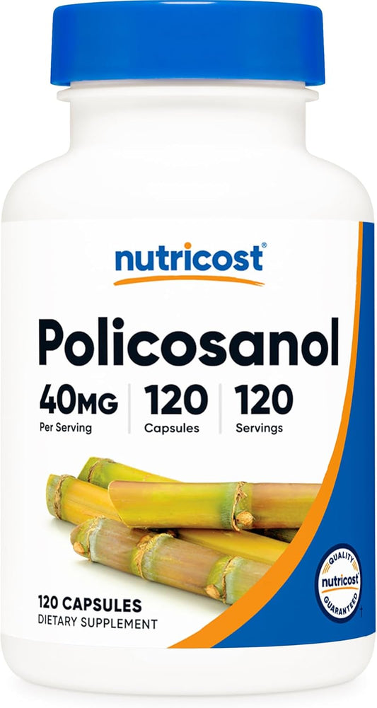 120 Capsules of Nutricost Policosanol 40mg - Gluten Free, Non-GMO, Vegetarian-Friendly Supplement