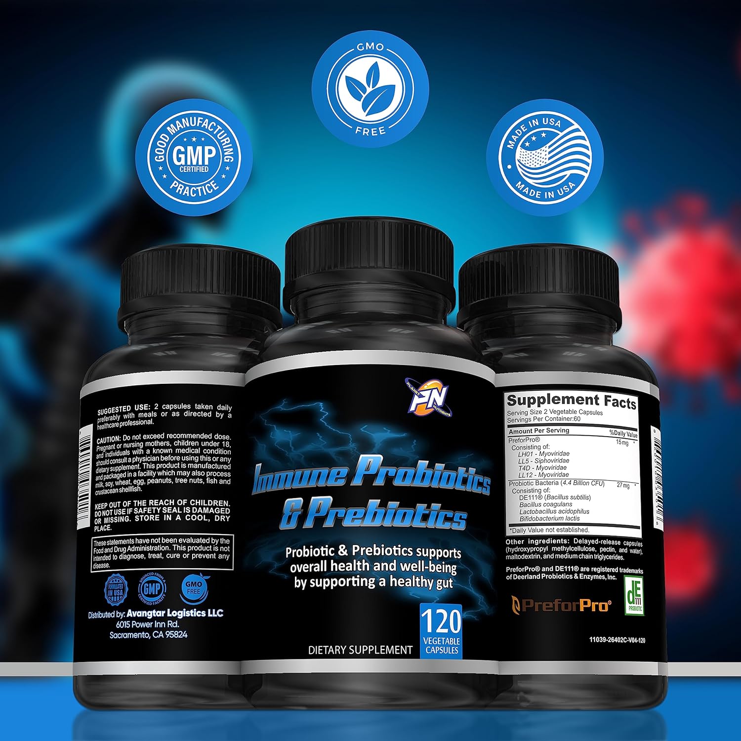 120 Capsules of Planet Nutrients Immune Probiotics and Prebiotics for Gut Health and Wellbeing