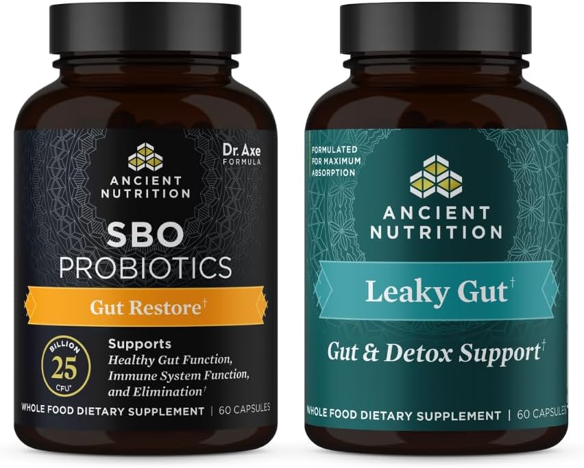 120 Count Ancient Nutrition SBO Gut Restore & Leaky Gut Probiotic Capsules