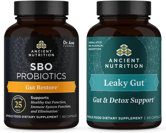120 Count Ancient Nutrition SBO Gut Restore & Leaky Gut Probiotic Capsules
