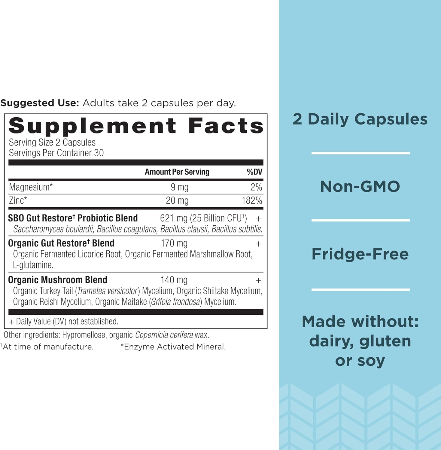 120 Count Ancient Nutrition SBO Gut Restore & Leaky Gut Probiotic Capsules