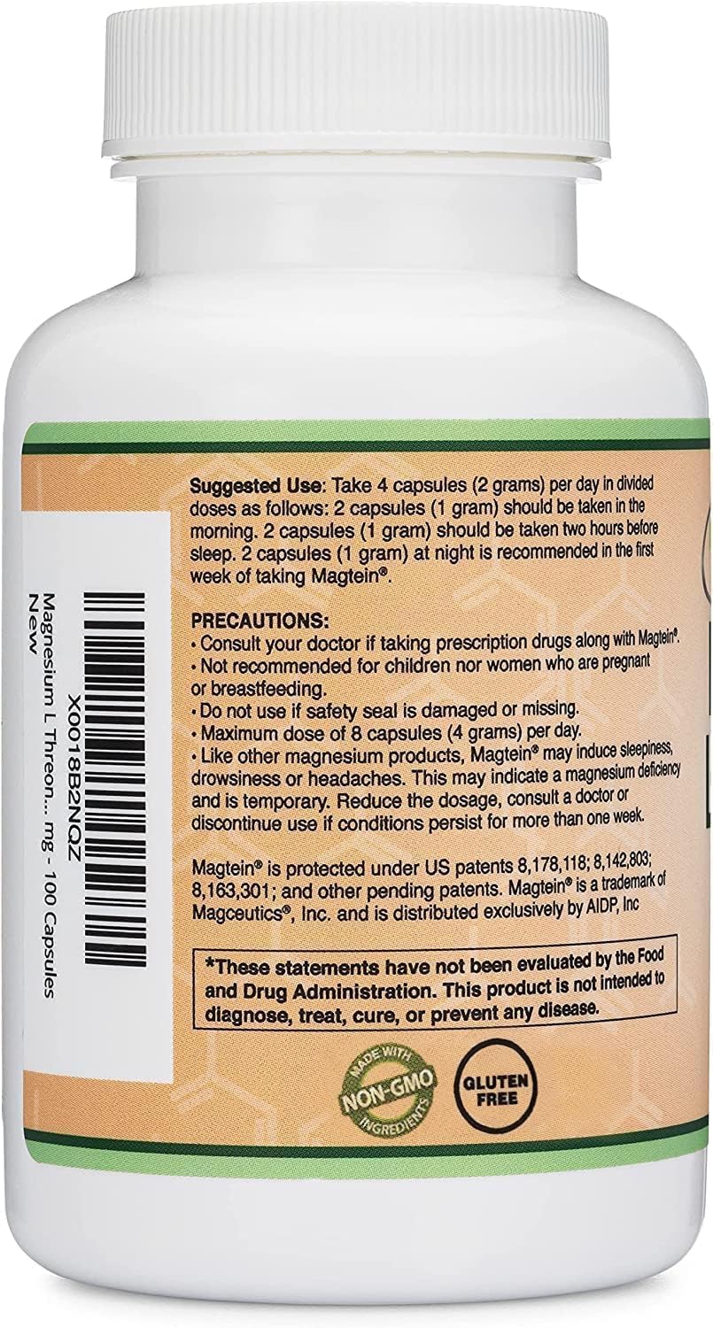 120 Count Ashwagandha 500mg & Magnesium L-Threonate 2000mg Supplements by Double Wood