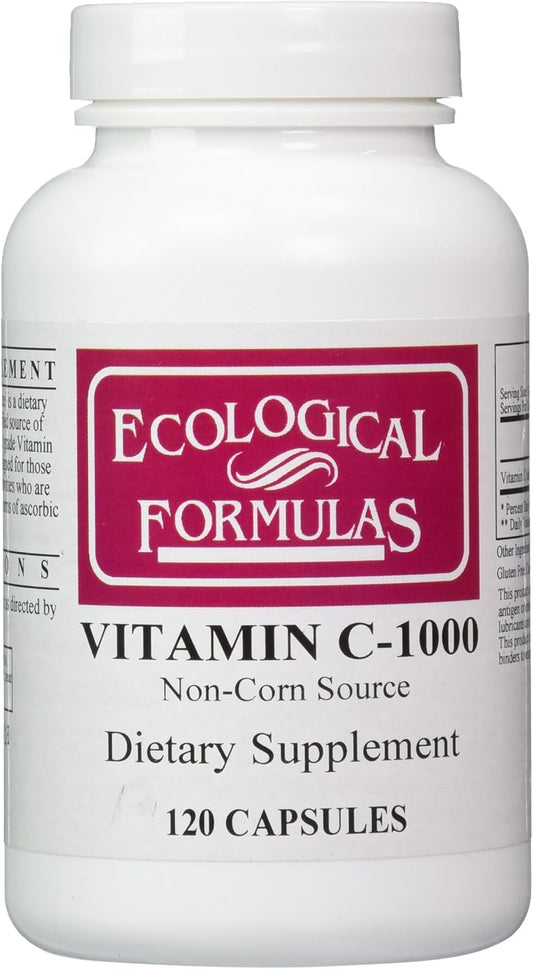 120 Count Ecological Formulas Cardiovascular Research Vitamin C-1000 Capsules for Immune Support