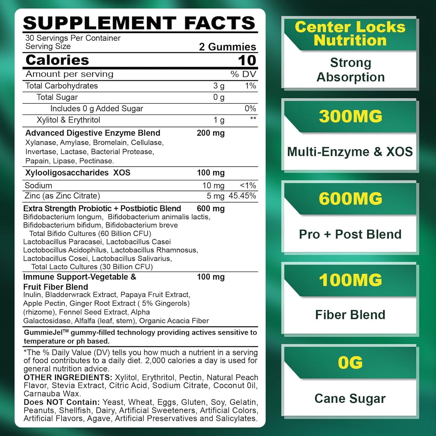 120 Count EnvyCure Sugar-Free Calcium Gummies with 60 Count Digestive Enzymes Gummies