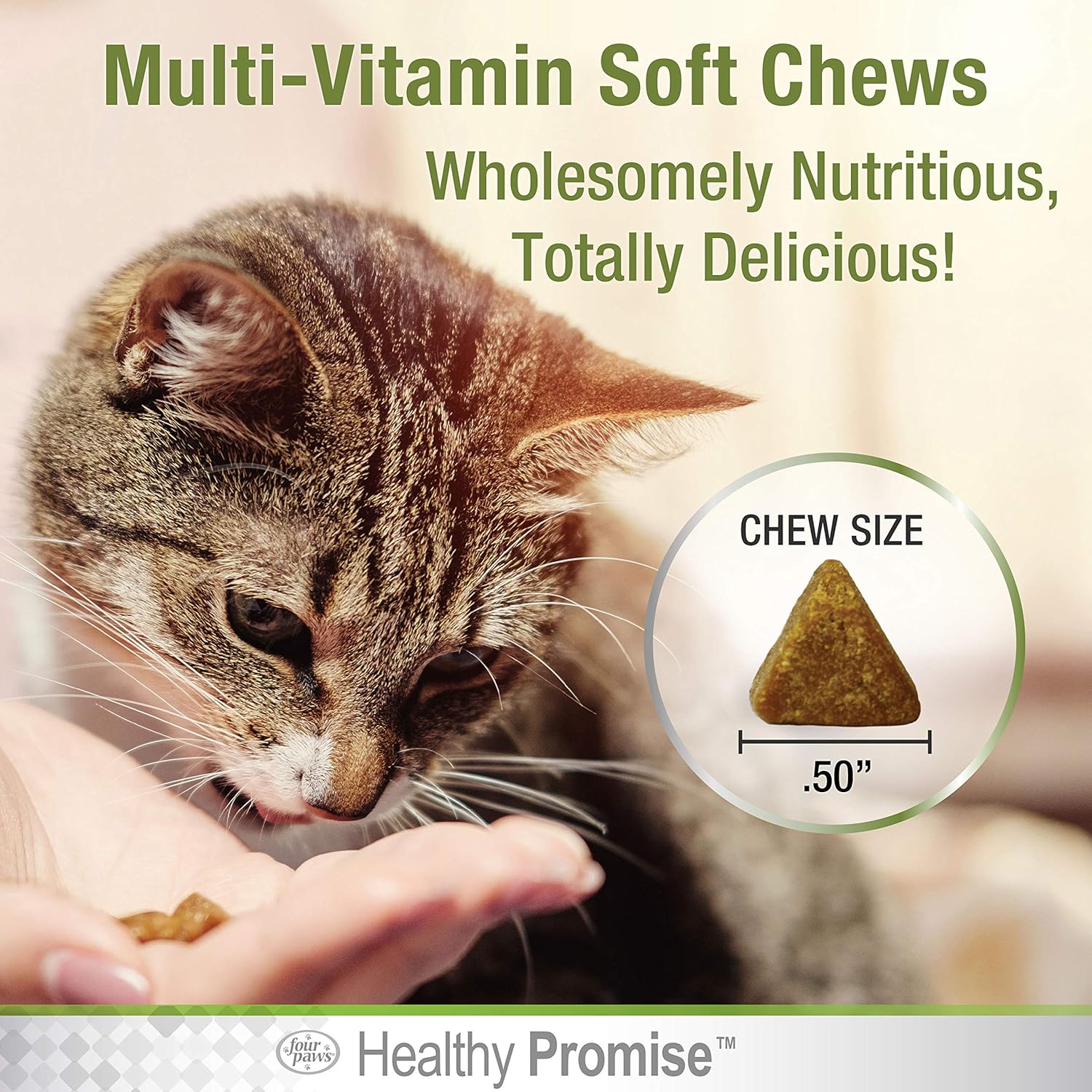 120 Count Four Paws Healthy Promise Cat Multivitamin Soft Chews - Essential Daily Nutrients for Cats
