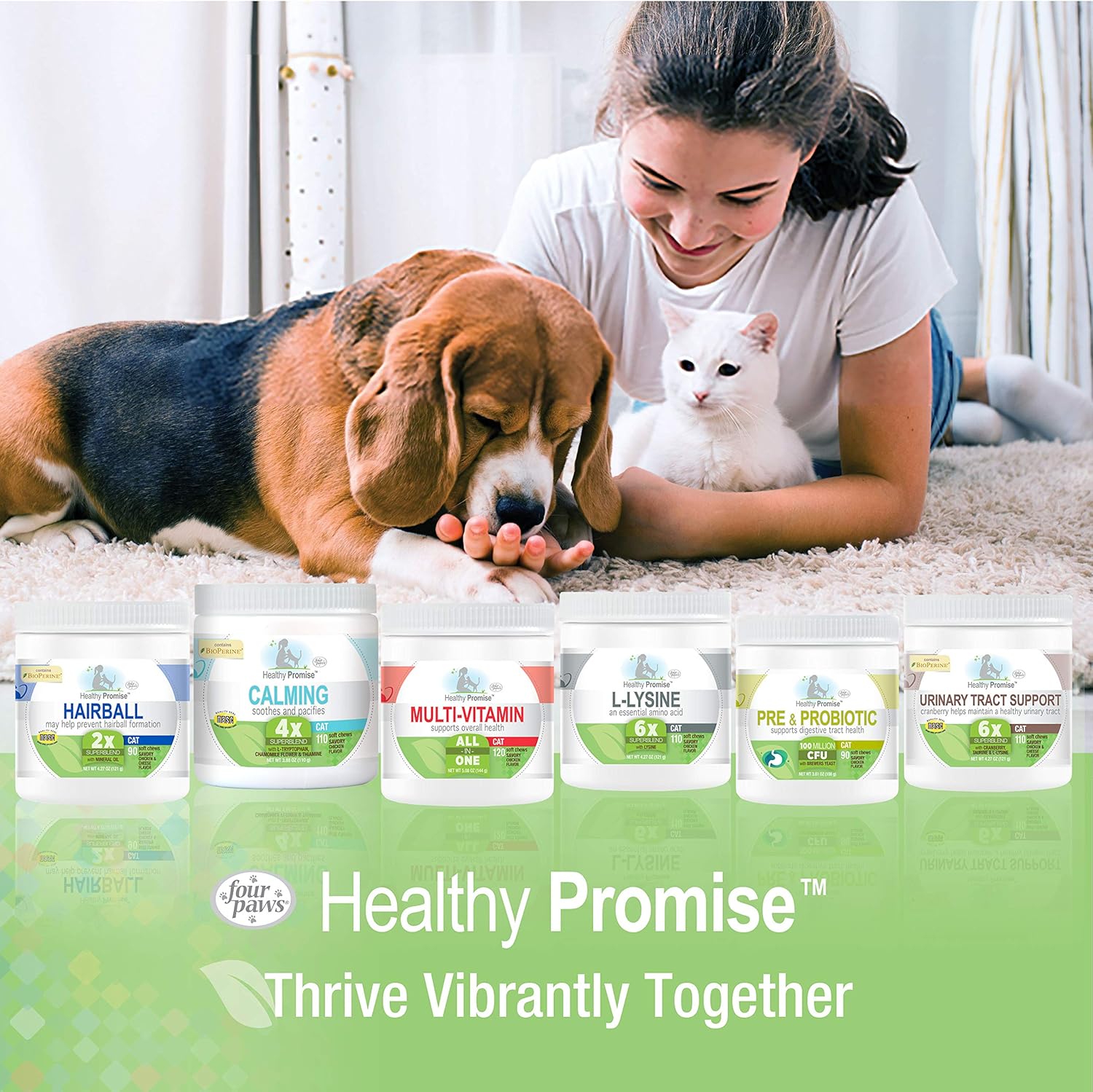 120 Count Four Paws Healthy Promise Cat Multivitamin Soft Chews - Essential Daily Nutrients for Cats