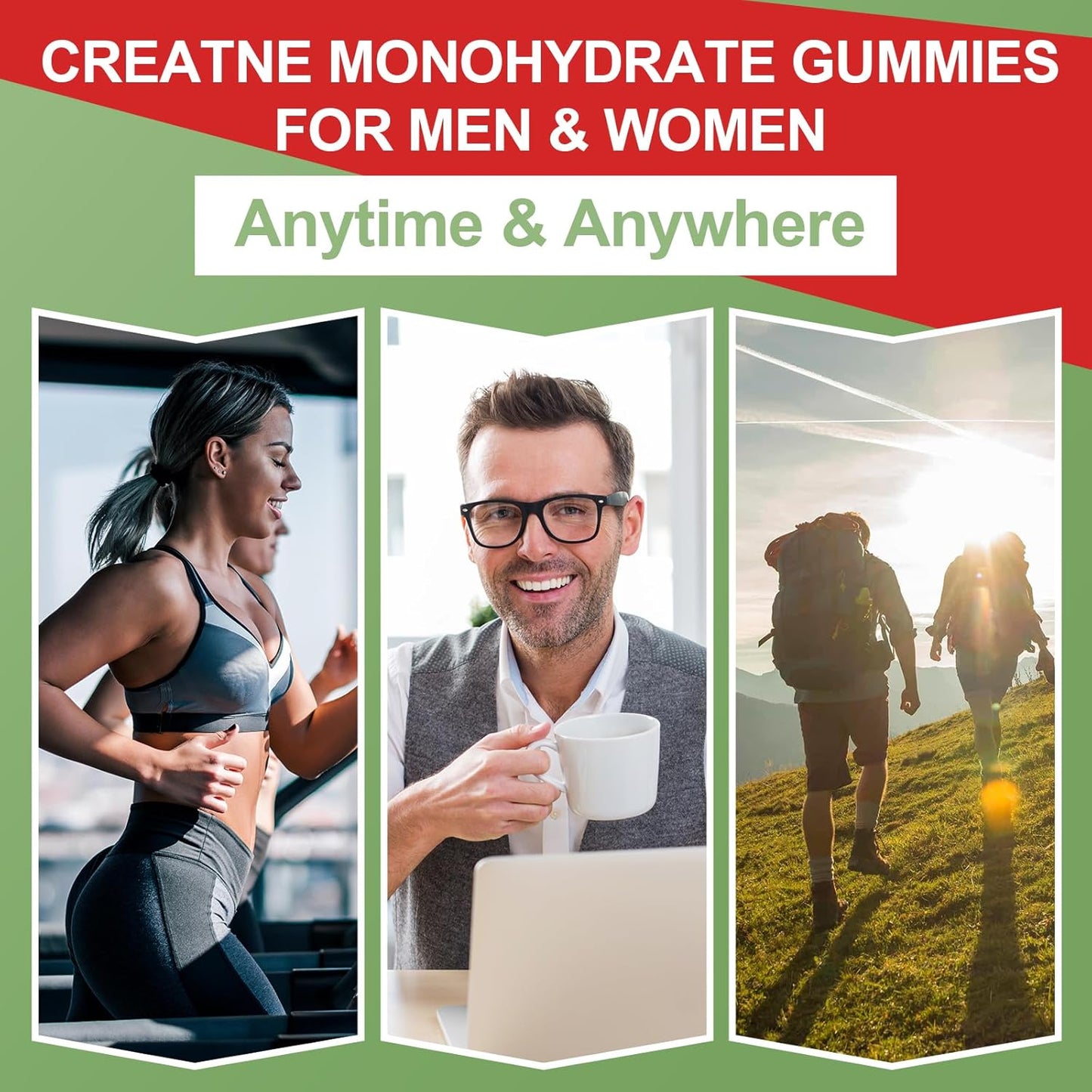 120 Count GrnLife Creatine Monohydrate Gummies for Muscle Strength, Energy Boost - Men & Women, Vegan Chewables, Strawberry Flavor, Sugar Free