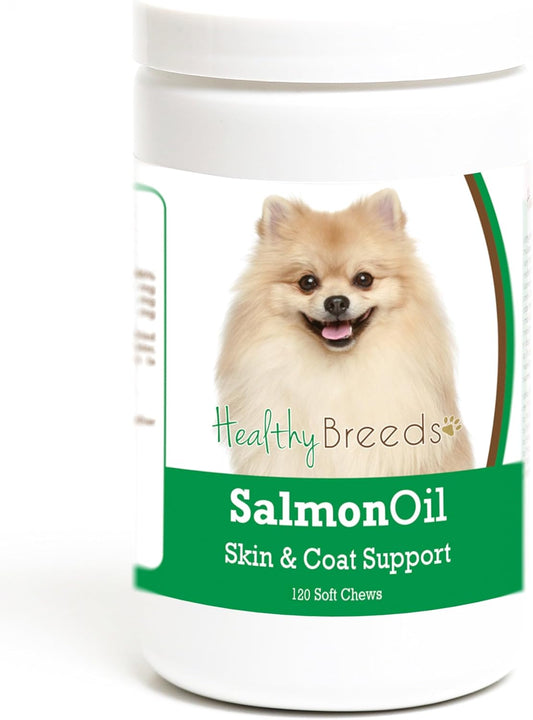 120 Count Healthy Breeds Pomeranian Salmon Oil Soft Chews for Dogs