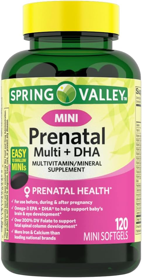 120 Count IKJ Mini Prenatal Multi + DHA Complete Multivitamin Softgels for Pregnancy
