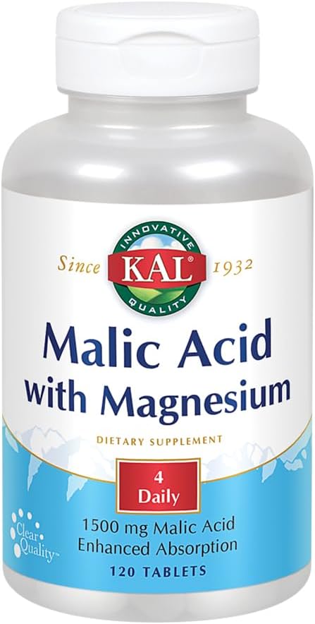 120 Count Kal Malic Acid with Magnesium Tablets for Enhanced Health and Wellness