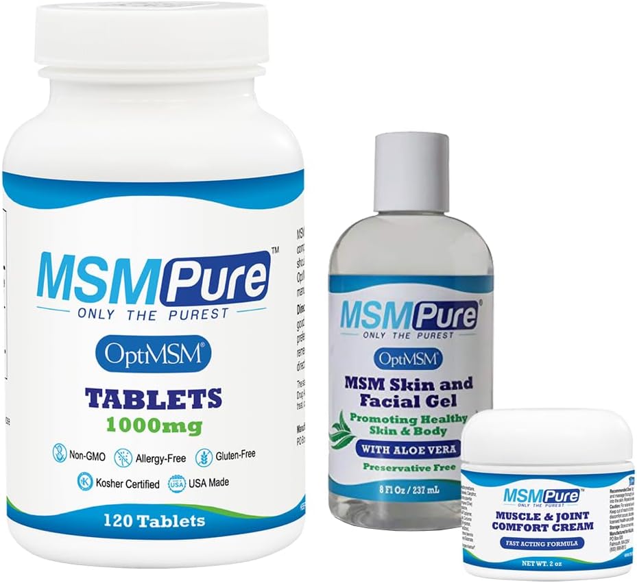 120 Count KALA HEALTH MSMPure MSM Tablets - Starter Bundle for Joint Health
