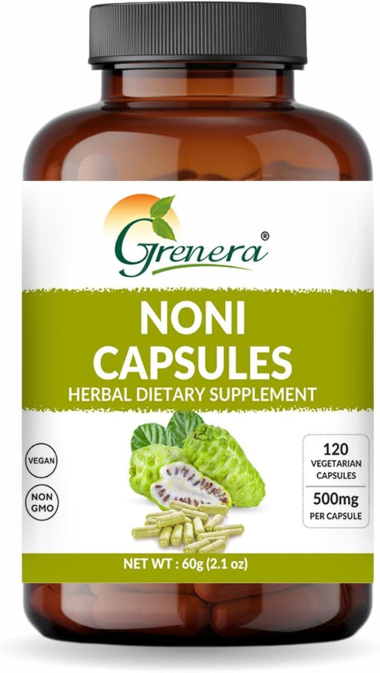 120 Count Noni Fruit Capsules by Grenera | Non-GMO, Gluten Free | Vegetarian Caps, No Fillers