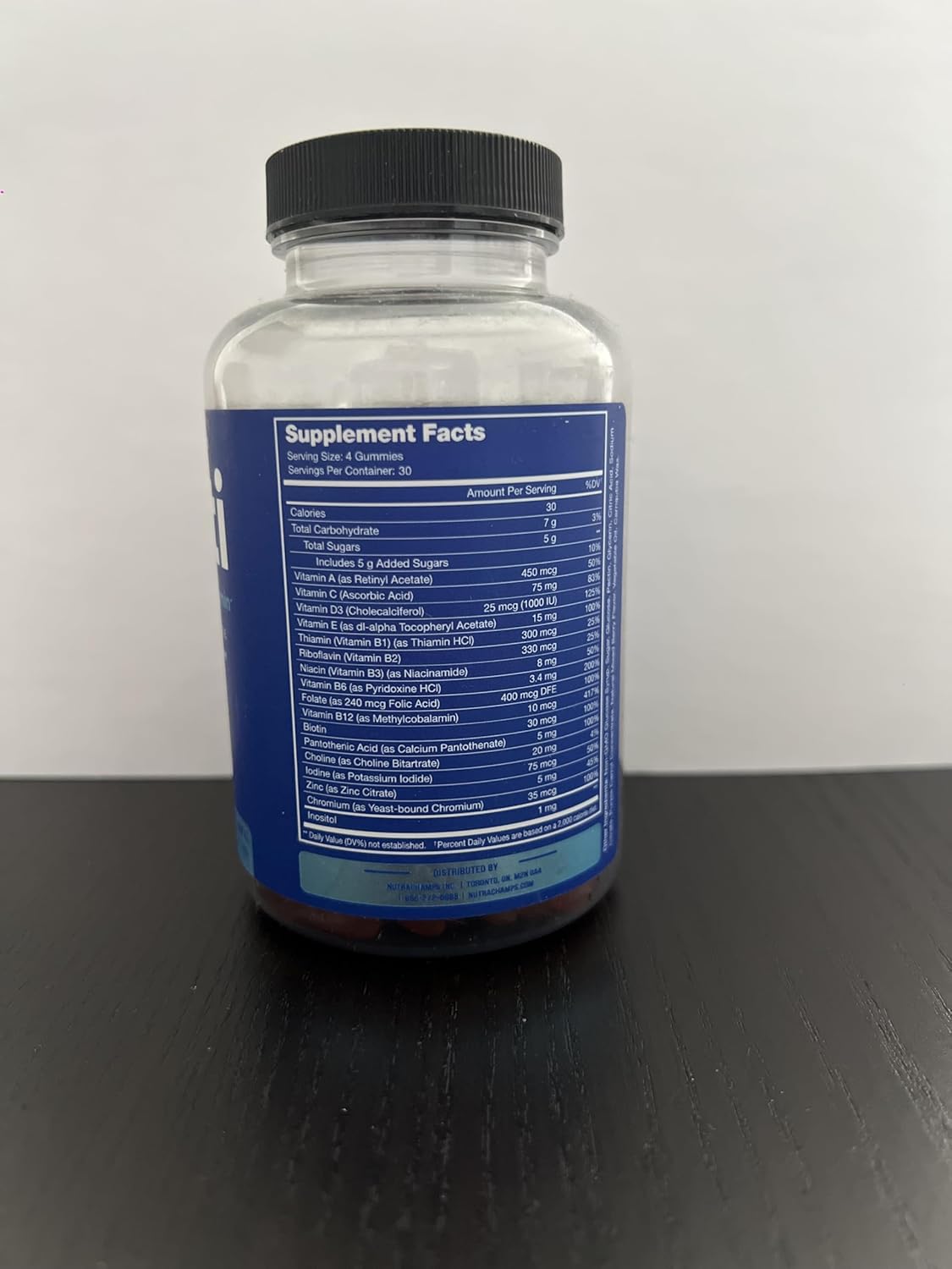 120 Count NutraChamps Men's Multivitamin Gummies with A, B, C, D, E, Biotin, Zinc - Chewable Daily Supplement for Men 14+