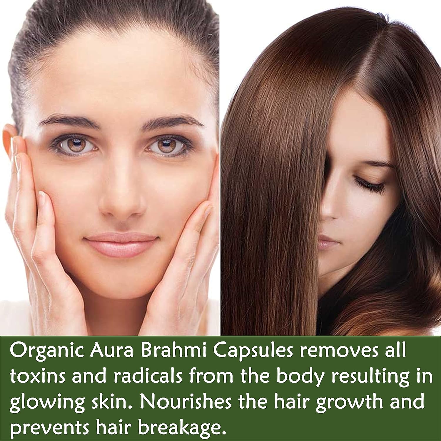 120 Count Organic Aura Brahmi Capsules for Immunity & Memory. Non GMO, Gluten Free Whole Green SuperFood. Boost Strength Naturally.