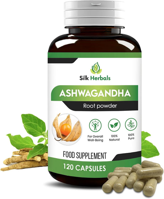 120 Count Silk Herbals Ashwagandha Capsules - Natural Root for Overall Well-Being