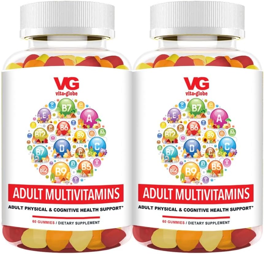 120 Count VITA GLOBE Adult Multivitamin Gummy with Essential Vitamins - Pack of 2