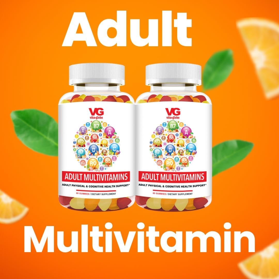 120 Count VITA GLOBE Adult Multivitamin Gummy with Essential Vitamins - Pack of 2