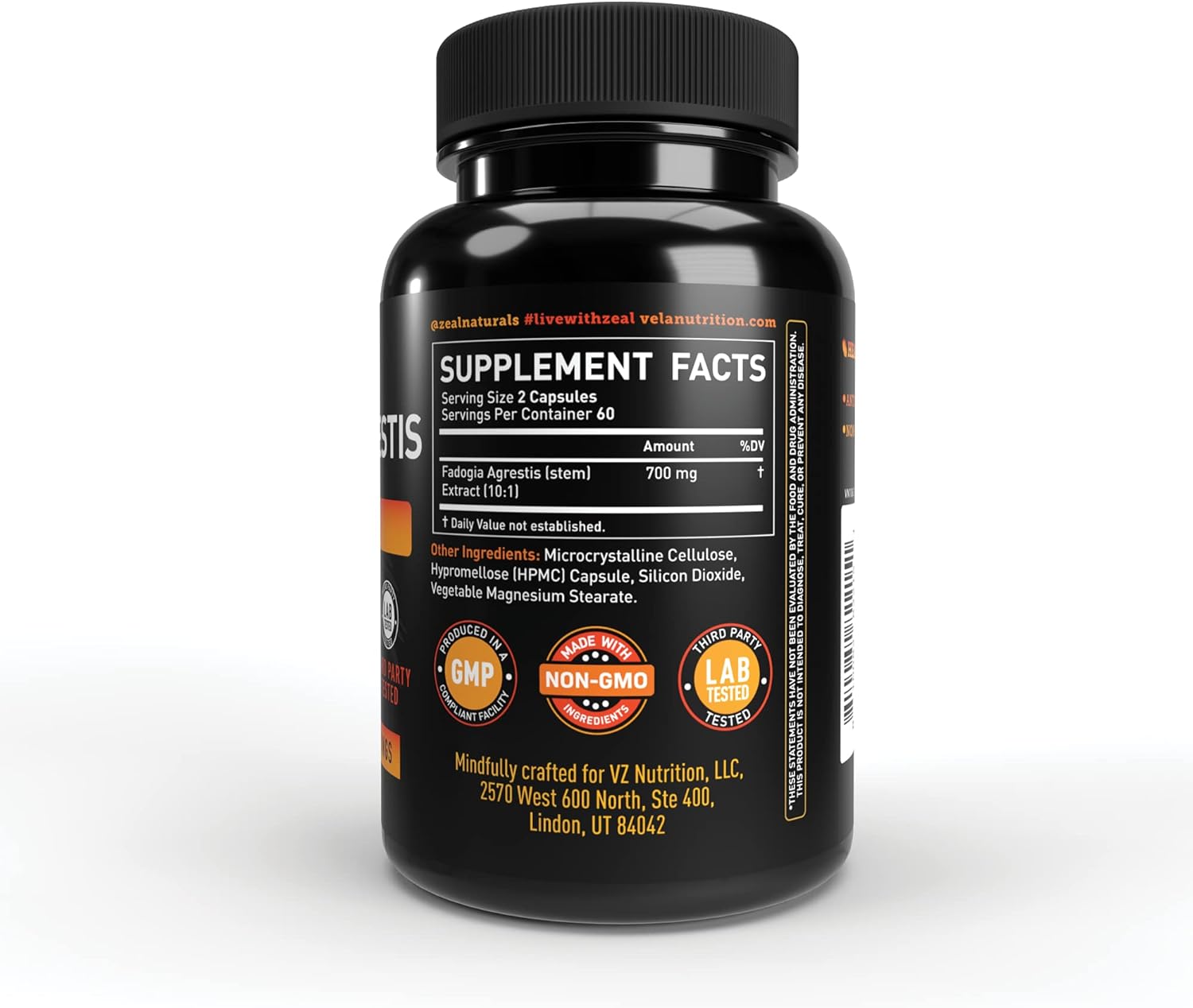 120 Count Véla Fadogia Agrestis 700mg Capsules | Non-GMO Antioxidant Supplement with 3rd Party Testing