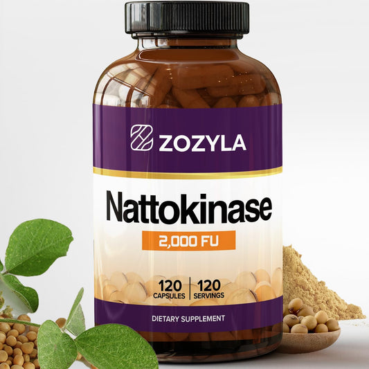 120 Count ZOZYLA Nattokinase Supplement with 2,000 FU - Promotes Healthy Blood Flow & Circulation - Non-GMO, Gluten Free, Vegan USA Made