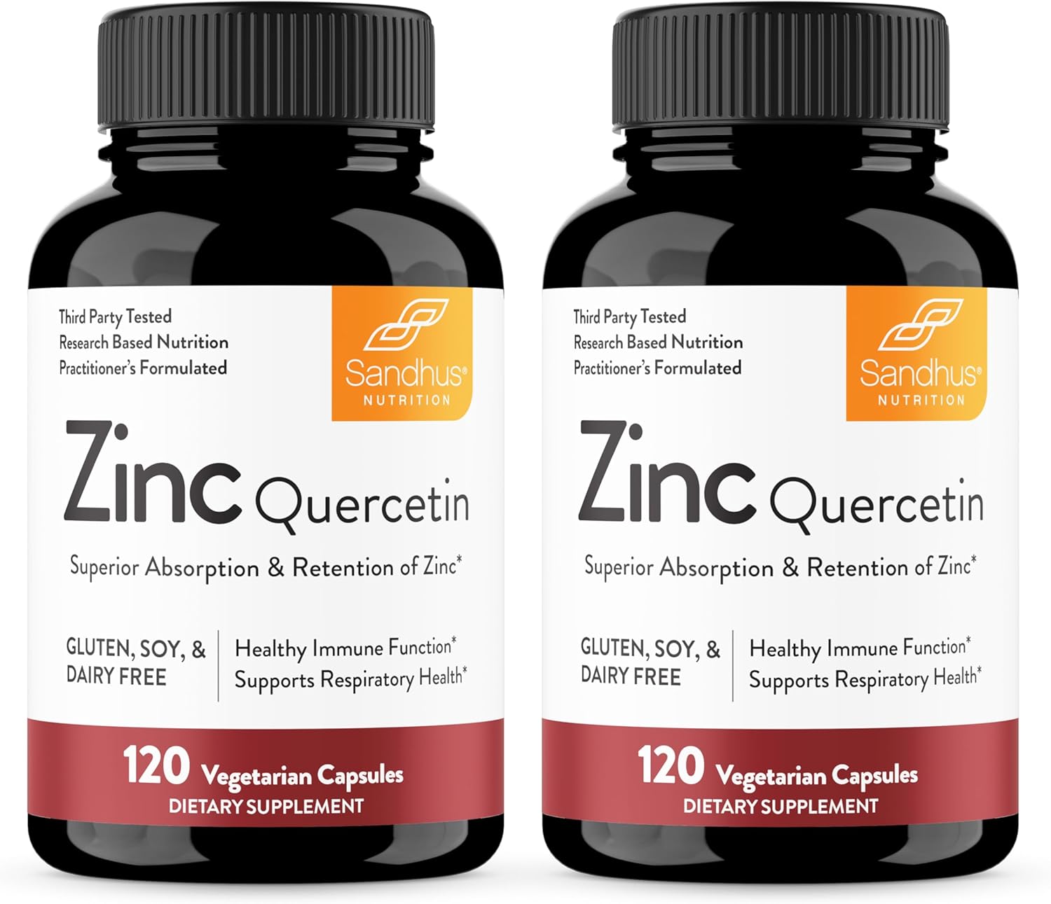 120 Ct (2 Pack) Sandhu's Vegetarian Capsules with Zinc and Quercetin
