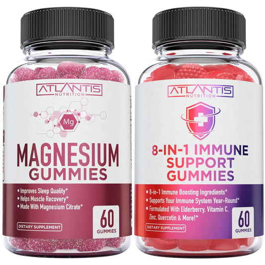 120 Gummies: Atlantis Nutrition Magnesium Citrate and Immune Support Formula