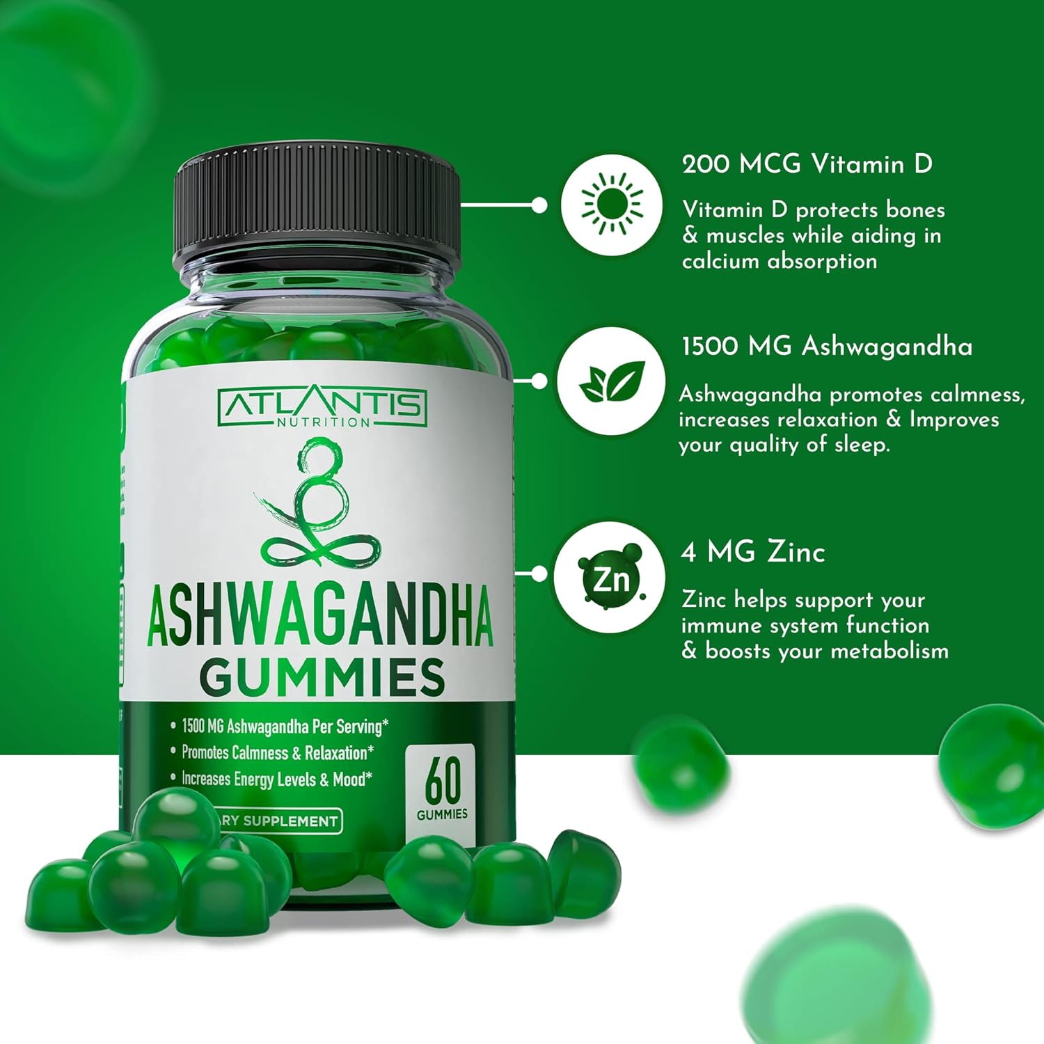 120 Gummies Bundle: Ashwagandha & Tart Cherry for Energy, Immunity, and Gout Relief
