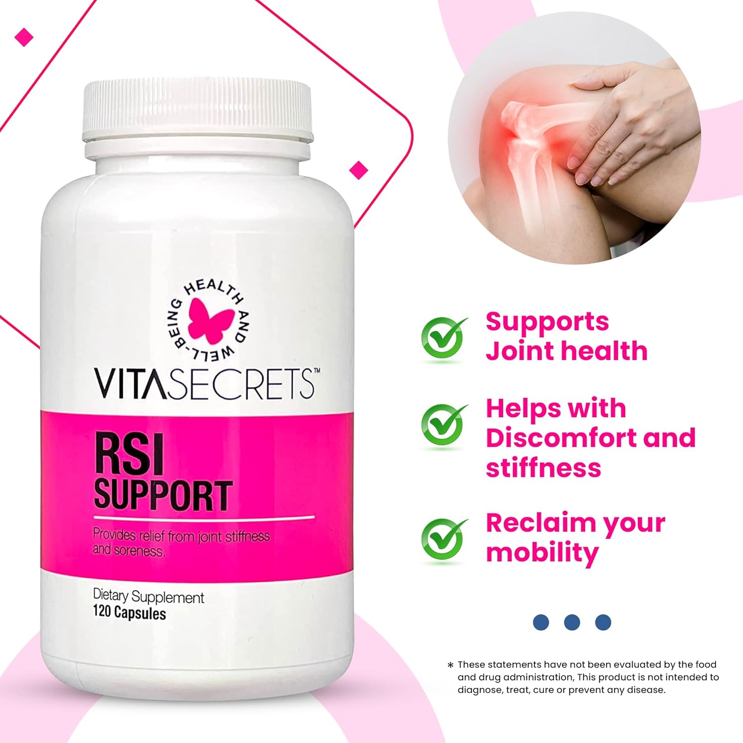 120 Joint Health Capsules for Men and Women with Glucosamine, Chondroitin, MSM, and Hyaluronic Acid - Supports Joint Health and Reduces Discomfort and Stiffness