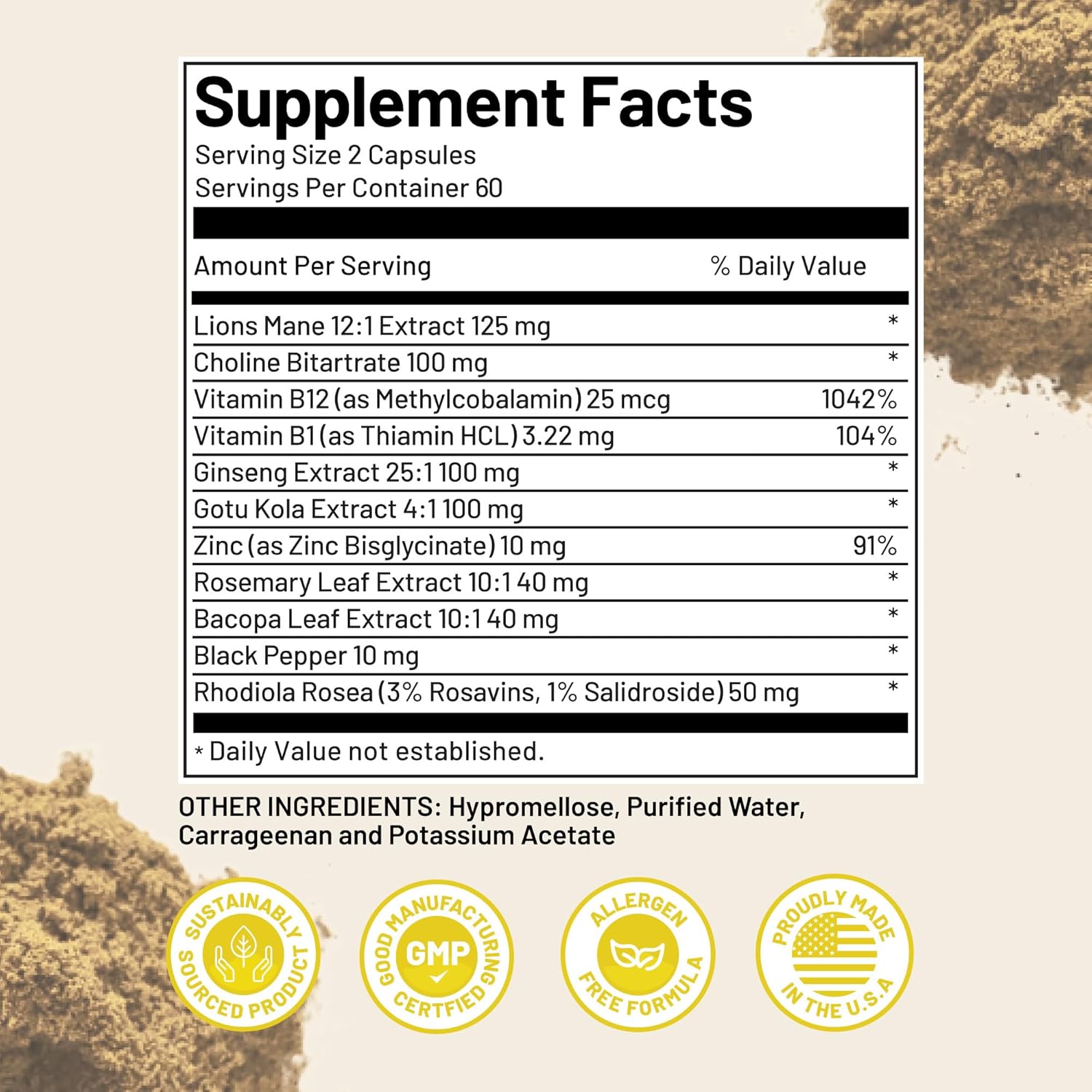 120 Lions Mane Mushroom Nootropic Brain Support + 60 Vegan Vitamin D3 + K2 Bundle for Brain & Body Balance