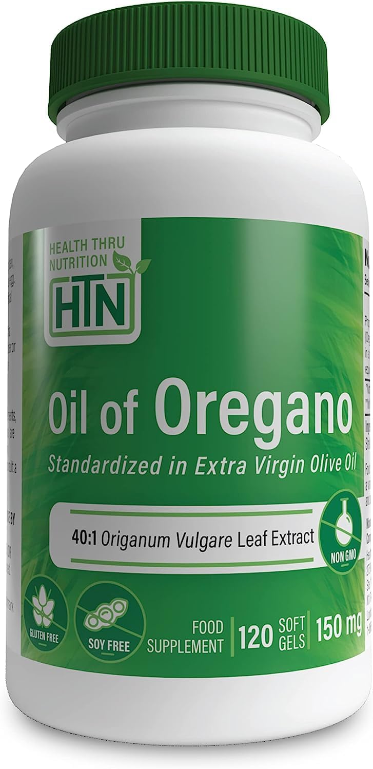 120 Mini-Softgels of European Wild Harvested Oil of Oregano - 40:1 Origanum Vulgare Equivalent to 600mg - Non-GMO Gluten Free by Health Thru Nutrition