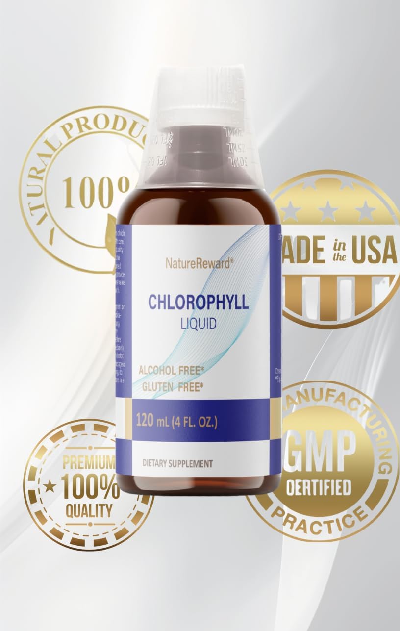120 ml naturereward Chlorophyll Liquid Supplement for Internal Deodorizer - 4 Month Supply for Men and Women