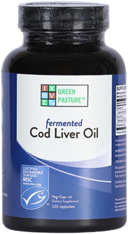 120 Non-Gelatin Capsules of Green Pasture Blue ICE Fermented Cod Liver Oil