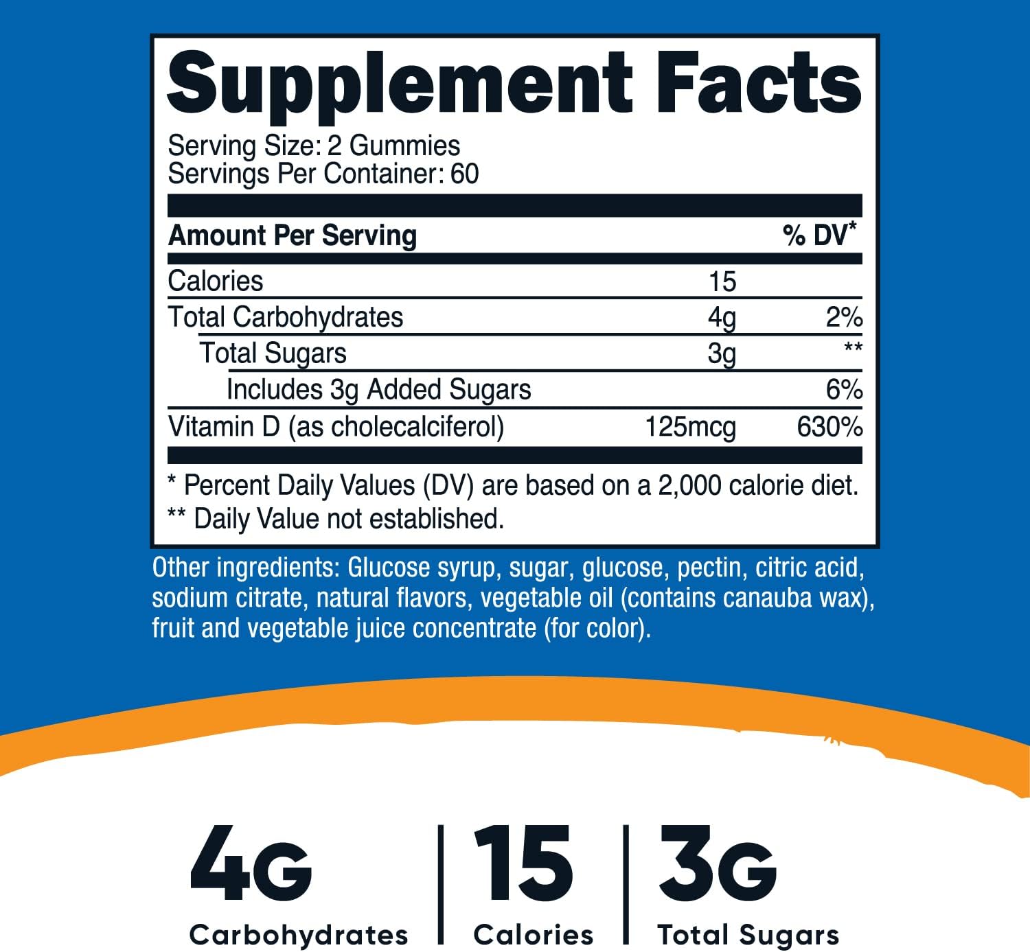 120 Nutricost Vitamin D3 Gummies 5,000 IU - Mixed Berry Flavor, 60 Servings, 125mcg per Gummy