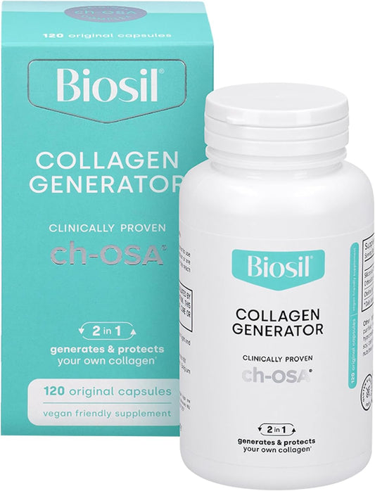 120 Original Capsules of Biosil Collagen Generator with Patented ch-OSA Complex for Generating and Protecting Your Own Collagen - Non-GMO Formula - 60-Day Supply