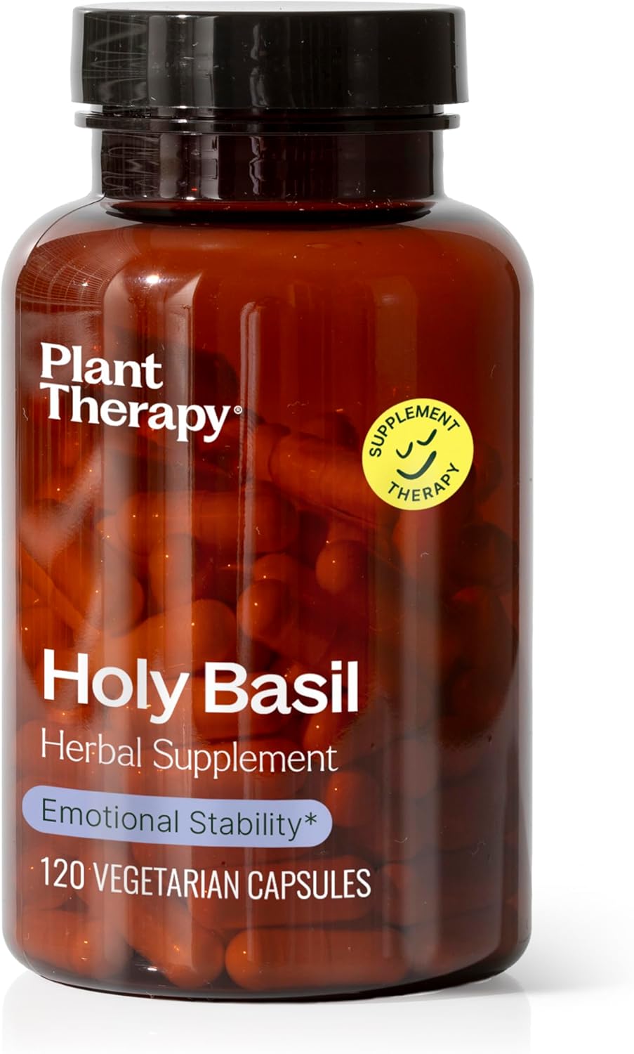120 Plant Therapy Holy Basil Herbal Supplement Capsules for Emotional Stability & Positive Mood, Combat Fatigue & Mental Tension - USA Made