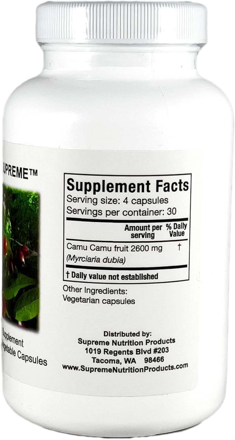 120 Pure Camu Camu Fruit Vegetarian Capsules by Supreme Nutrition Products