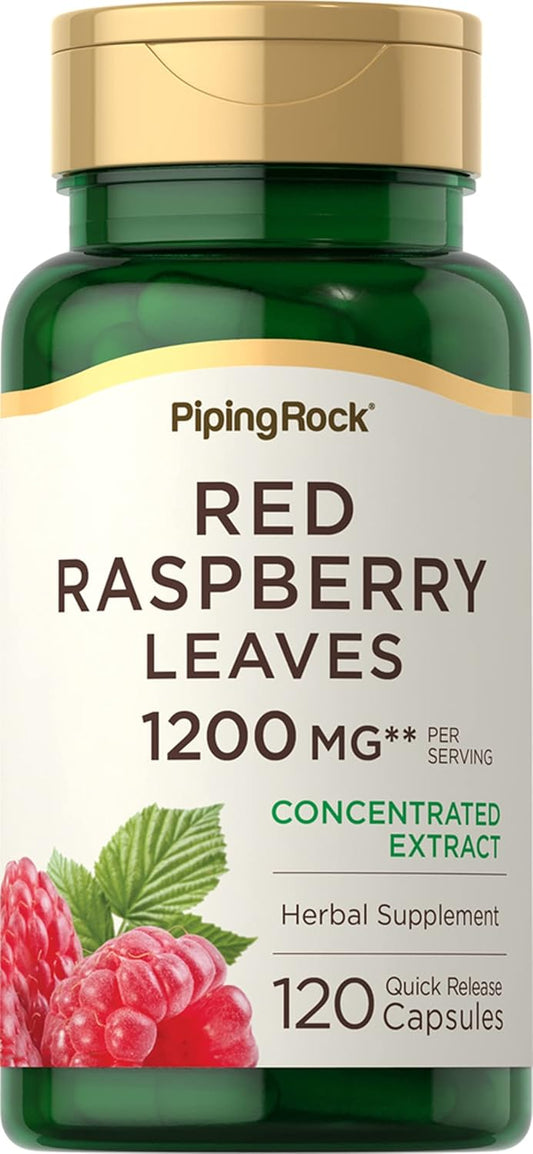 120 Red Raspberry Leaf Capsules - 1200mg Concentrated Extract - Non GMO, Gluten Free Supplement