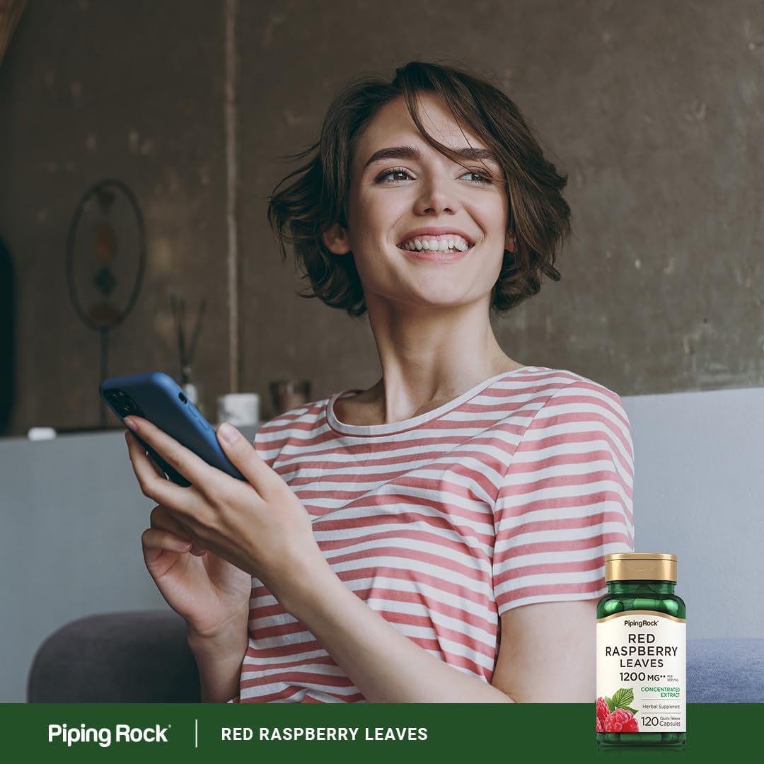 120 Red Raspberry Leaf Capsules - 1200mg Concentrated Extract - Non GMO, Gluten Free Supplement