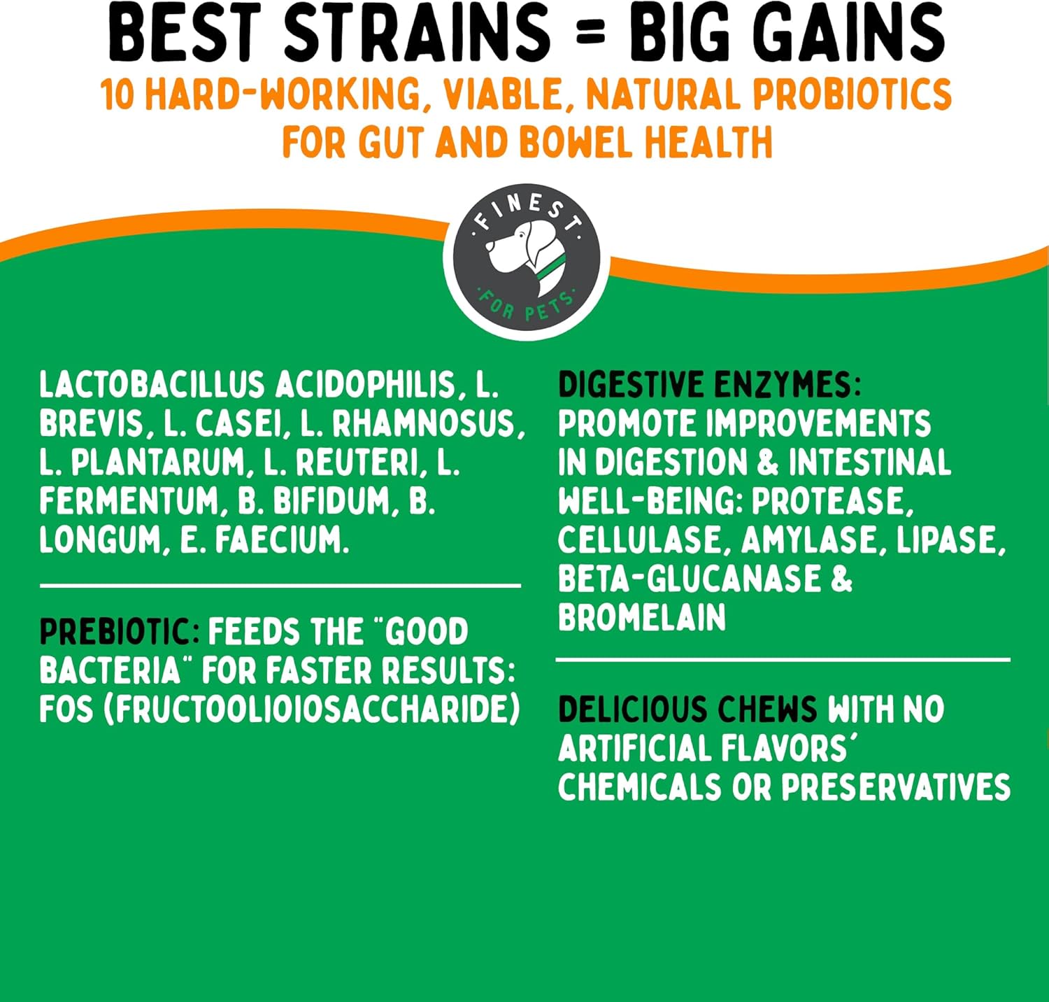 120 Soft Chews Probiotic for Dogs - Supports Digestive Health, Relieves Diarrhea & Constipation, Good for Allergies & Yeast Infections - With Digestive Enzymes, Made in USA